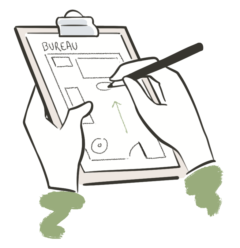 optan-illustration-paperboard Illustration représentant le service de transport : Un fourgon utilitaire roulant sur la route.